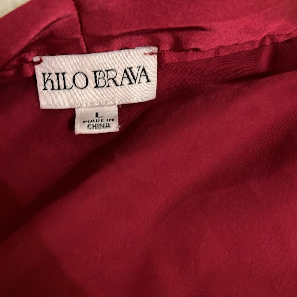 Kilo Brava ruby wine burgundy maxi satin robe L - Picture 2 of 4